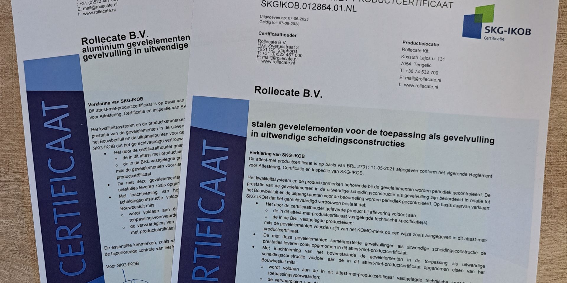 Rollecate kozijnen met KOMO-keurmerk klaar voor Wkb 2024
